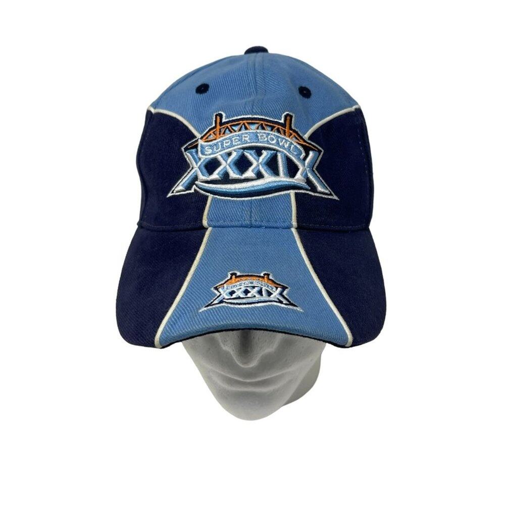 Super Bowl XXXIX Hat Cap Jacksonville FL NFL Logo Strapback Blue OSFA